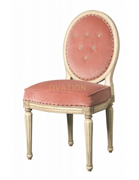 Chaise Médaillon - moulurée tapissée
