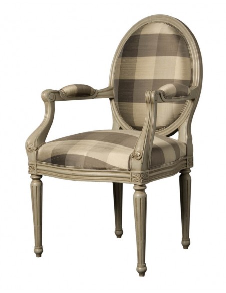 Fauteuil Médaillon - mouluré tapissé