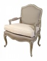 Fauteuil Louis XV Gourdin - mouluré avec coussin