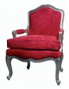 Fauteuil Louis XV Gourdin - mouluré avec coussin