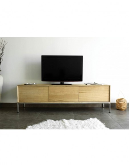 Meuble TV Ravel - chêne - 3 p. + 3 tiroirs