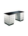 Bureau métallique 4 tiroirs (de chaque côté) avec moulures décoratives CLASSIC LINE TB 229-5