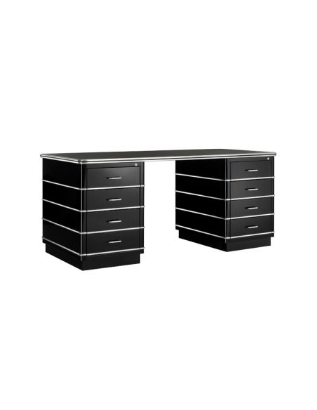 Bureau métallique 4 tiroirs (de chaque côté) avec moulures décoratives CLASSIC LINE TB 229-5