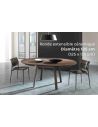 Table de repas ronde extensible en céramique ALBATROS diamètre 125 cm (125 x 175 cm)