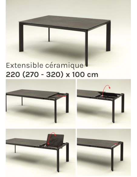 Table de repas extensible INTÉRIEUR en céramique CLASS - 220 (270 - 320) x 100 cm