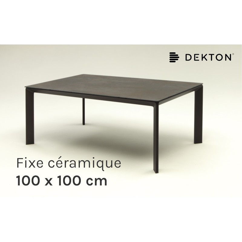 Table de repas fixe INTÉRIEUR CLASS 100 x 100 cm avec plateau en céramique Dekton