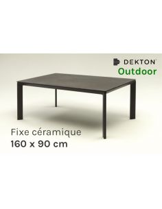 Table de repas jardin fixe CLASS 160 x 90 cm avec plateau céramique Dekton