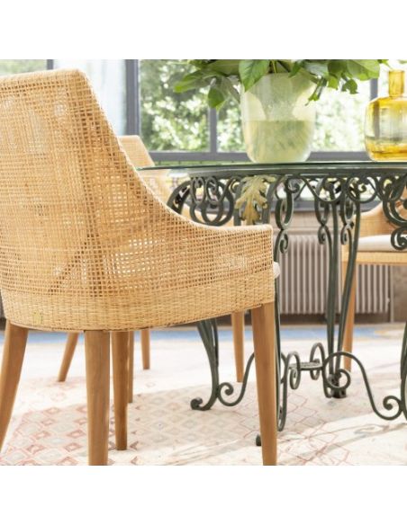 Fauteuil de table cannage rotin SAIGON