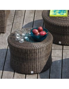 Table basse de jardin BIBLOS marron, diamètre 60 cm 2