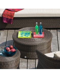 Table basse de jardin BIBLOS marron, diamètre 80 cm 2