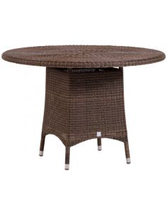 Table de jardin CIGALE en résine marron poivre, diamètre 110 cm