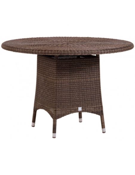 Table de jardin CIGALE en résine marron poivre, diamètre 110 cm
