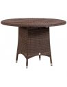 Table de jardin CIGALE en résine marron poivre, diamètre 110 cm