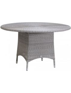 Table de jardin CIGALE en résine gris galet, diamètre 130 cm