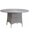 Table de jardin CIGALE en résine gris galet, diamètre 130 cm