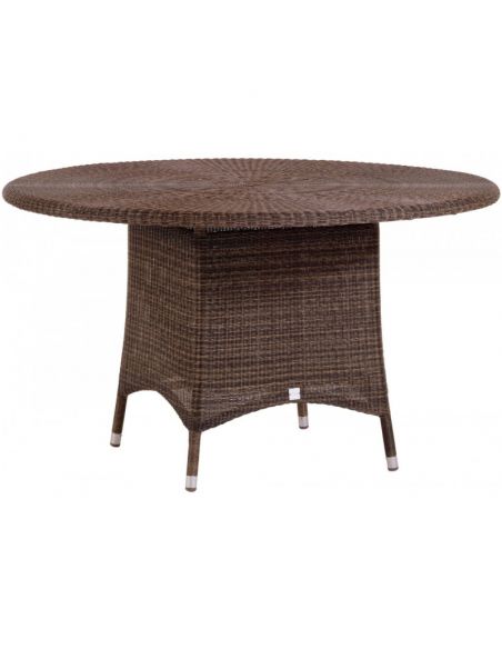Table de jardin CIGALE en résine marron poivre, diamètre 130 cm