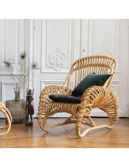 Fauteuil rotin naturel BOUCLE