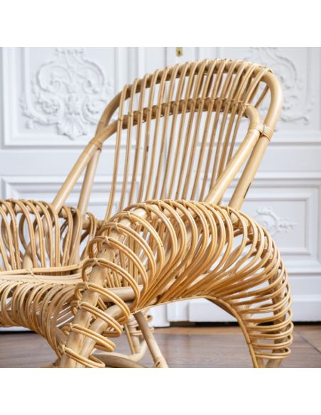 Fauteuil rotin naturel BOUCLE