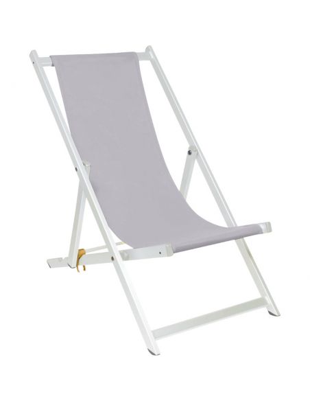 Chilienne ALPINA, structure aluminium blanc, habillage toile Batyline Eden