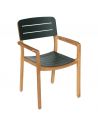Fauteuil de jardin LODGE teck massif naturel, habillage aluminium séquoia