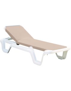 Bain de soleil LOLA, structure blanc, habillage Toile Technique d'Extérieur