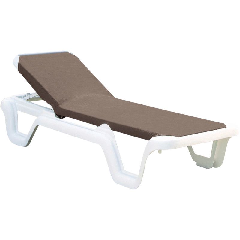 Bain de soleil LOLA, structure blanc, habillage Toile Technique d'Extérieur