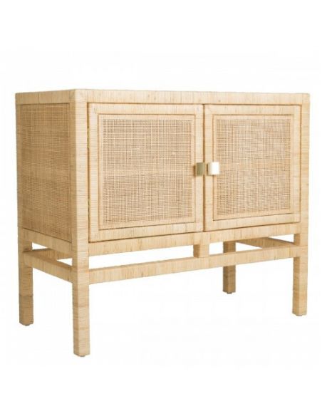 Buffet 2 portes en rotin et cannage SAIGON