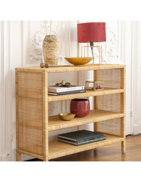 Étagère console en rotin et cannage SAIGON