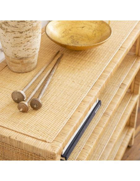 Étagère console en rotin et cannage SAIGON