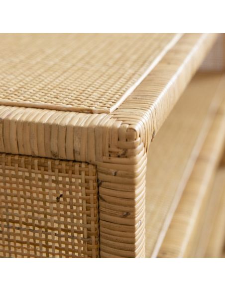 Étagère console en rotin et cannage SAIGON