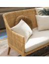 Canapé rotin cannage SAIGON avec coussin en tissu lin T596