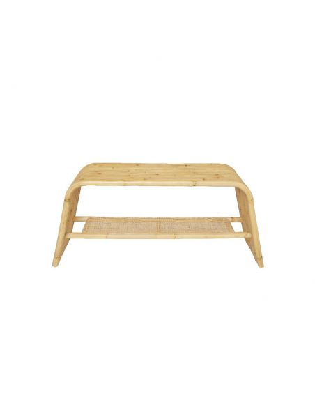 Banc en rotin naturel et cannage RIVIERA