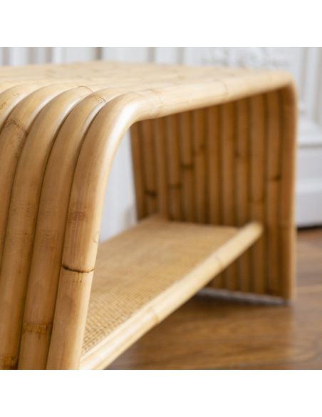 Banc en rotin naturel et cannage RIVIERA