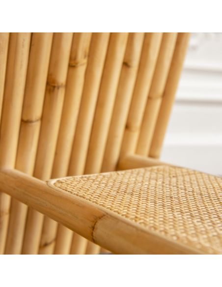 Banc en rotin naturel et cannage RIVIERA