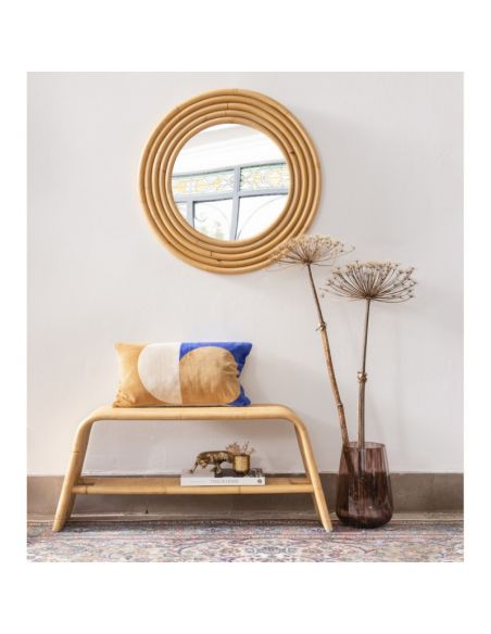 Banc en rotin naturel et cannage RIVIERA