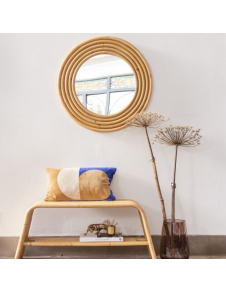 Miroir rond rotin naturel RIVIERA
