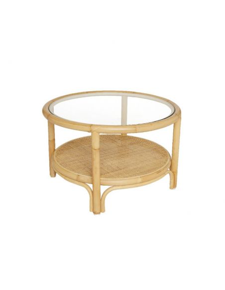 Table basse rotin RIVIERA, diamètre 66 cm