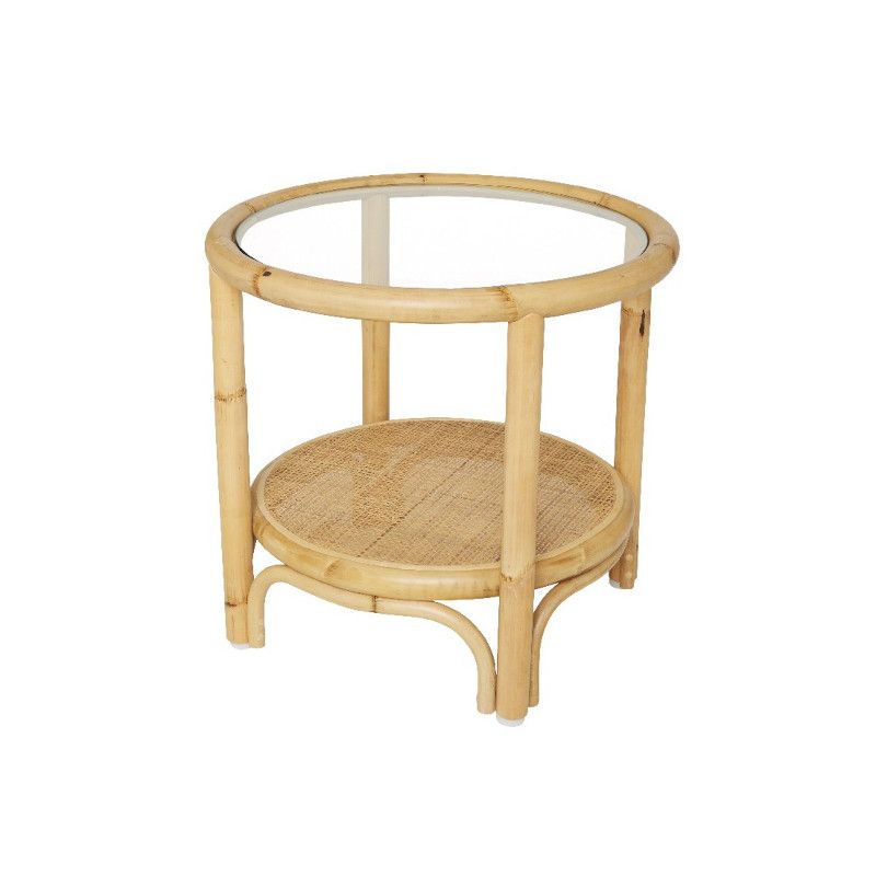 Table basse rotin RIVIERA, diamètre 50 cm