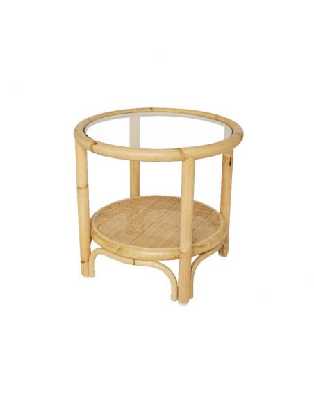 Table basse rotin RIVIERA, diamètre 50 cm