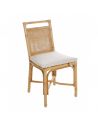 Chaise en rotin et tissu lin RIVIERA