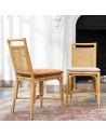 Chaise en rotin et tissu lin RIVIERA