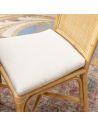 Chaise en rotin et tissu lin RIVIERA