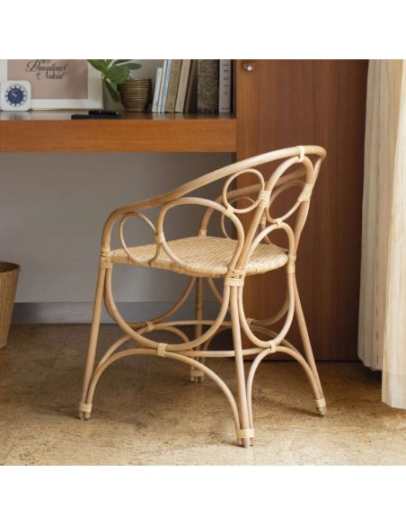 Fauteuil rotin de table GINGKO BULLES
