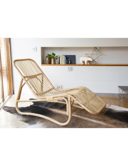Chaise longue rotin naturel BAIA