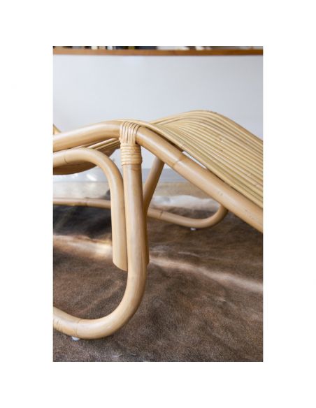 Chaise longue rotin naturel BAIA