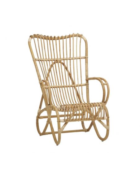 Fauteuil rotin haut dossier MARLÈNE