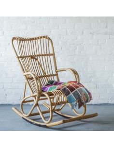 Rocking chair rotin haut dossier vintage MARLÈNE 2