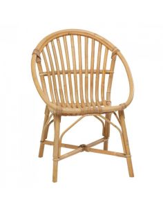 Fauteuil rotin naturel vintage BRUNO