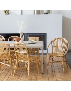 Fauteuil rotin naturel vintage BRUNO 2