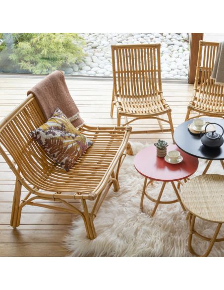 Fauteuil rotin vintage DAVID
